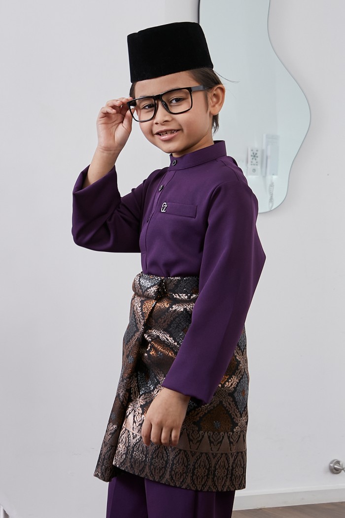 Baju Melayu Yusoff Kids - Plum Purple